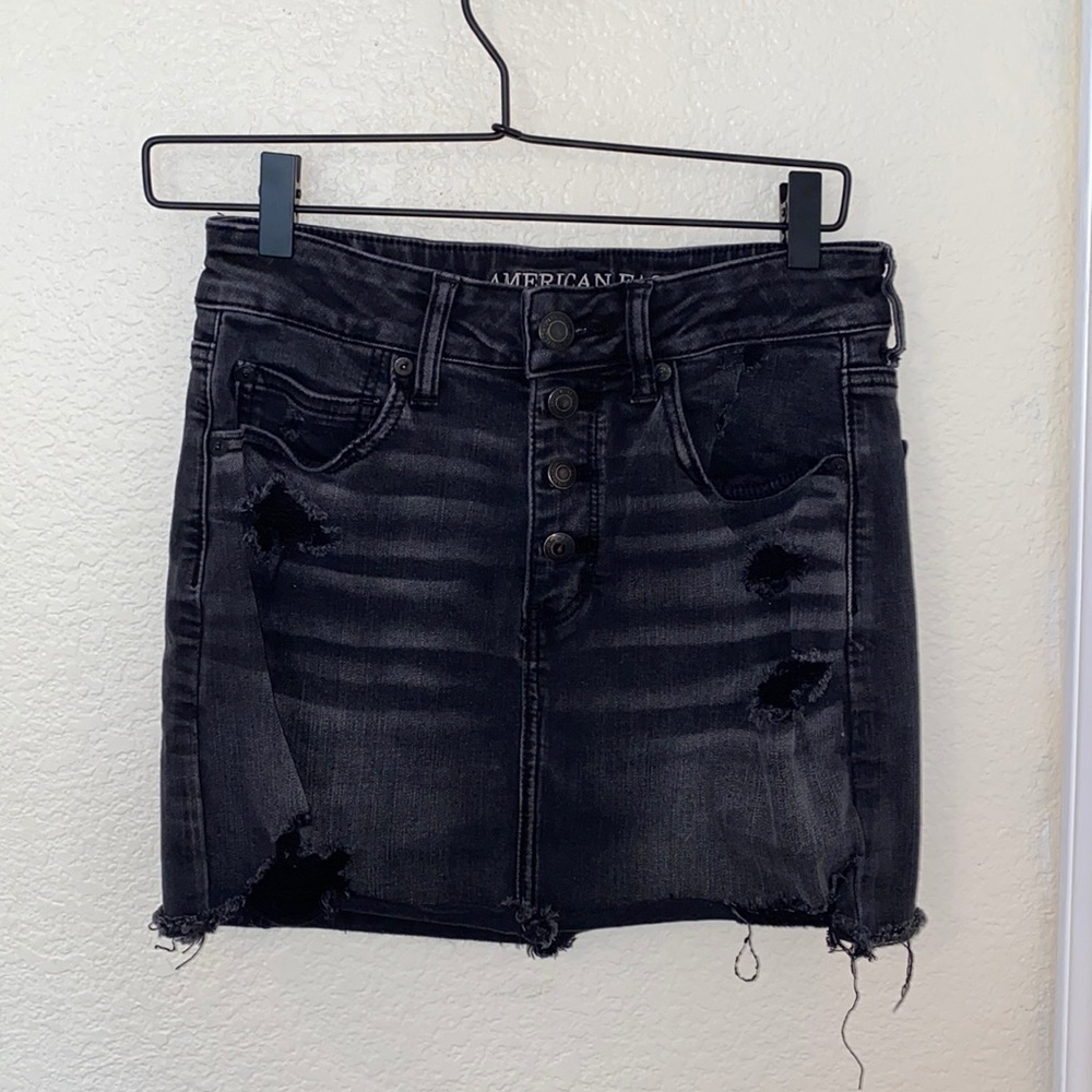 American Eagle black jean skirt
